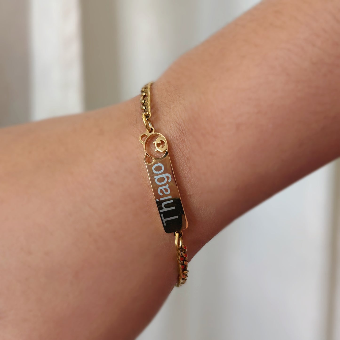 Magia de Antes- pulsera de osito personalizada con nombre