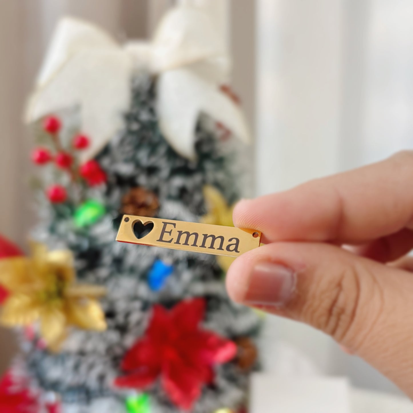 Cadena con corazón, personalizada con nombre