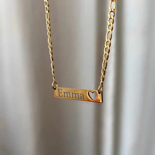 Navidad Bonita- Cadena con corazón, personalizada con nombre