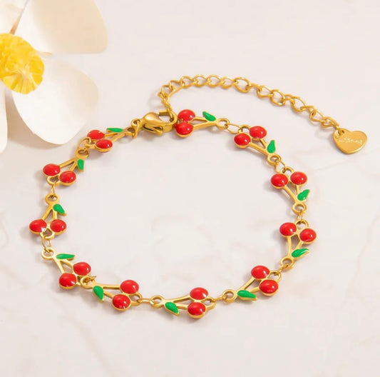 Pulsera para pie cherry🍒