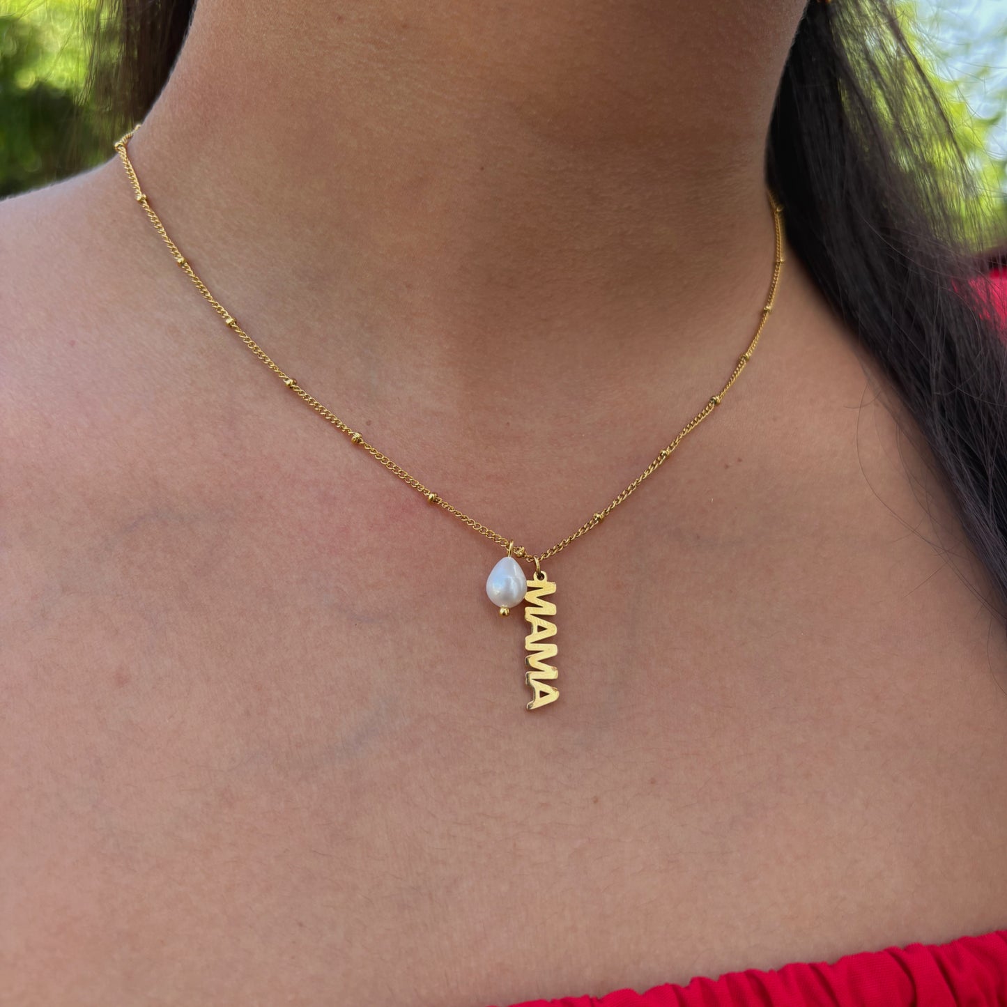 “Mamá” Collar para madre con perla