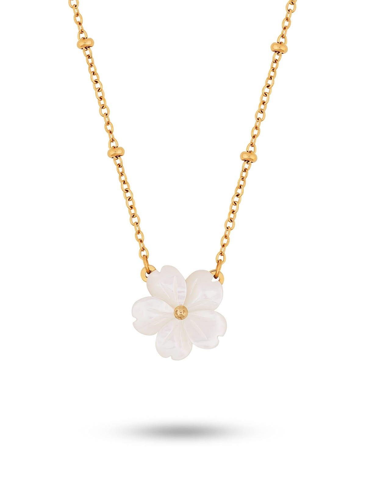 “Flor Dorada” Collar con flor en nácar